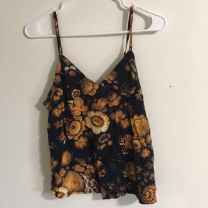 Yellow and black floral top